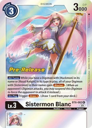 Sistermon Blanc (BT6-082) - Double Diamond Pre-Release Cards Foil - Premium Digimon Single from Bandai - Just $0.29! Shop now at Game Crave Tournament Store