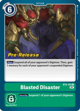 Blasted Disaster (BT6-103) - Double Diamond Pre-Release Cards Foil - Premium Digimon Single from Bandai - Just $0.29! Shop now at Game Crave Tournament Store