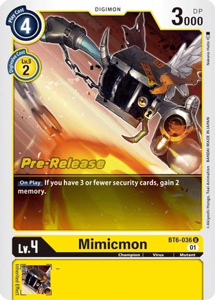 Mimicmon (BT6-036) - Double Diamond Pre-Release Cards Foil - Premium Digimon Single from Bandai - Just $0.11! Shop now at Game Crave Tournament Store