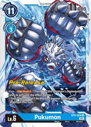 Pukumon (BT6-028) - Double Diamond Pre-Release Cards - Premium Digimon Single from Bandai - Just $0.25! Shop now at Game Crave Tournament Store