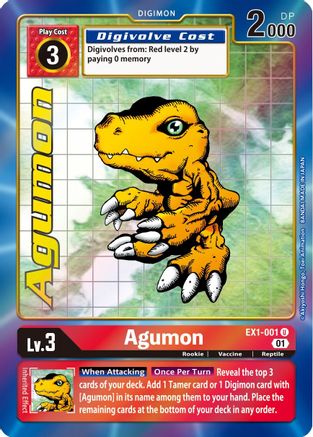 Agumon (Alternate Art) (EX1-001) - Classic Collection Foil - Premium Digimon Single from Bandai - Just $15.96! Shop now at Game Crave Tournament Store