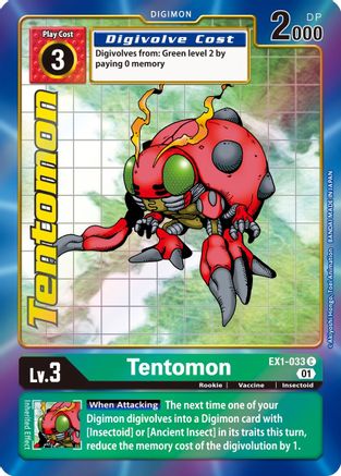 Tentomon (Alternate Art) (EX1-033) - Classic Collection Foil - Premium Digimon Single from Bandai - Just $3.15! Shop now at Game Crave Tournament Store