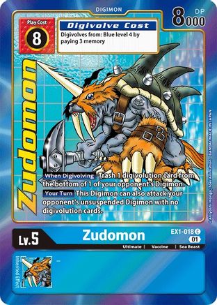 Zudomon (Alternate Art) (EX1-018) - Classic Collection Foil - Premium Digimon Single from Bandai - Just $1.46! Shop now at Game Crave Tournament Store