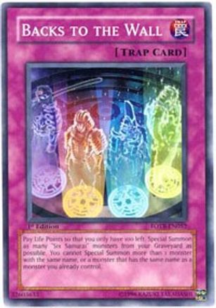 Backs to the Wall (FOTB-EN052) - Force of the Breaker 1st Edition - Premium Yugioh Single from Konami - Just $0.26! Shop now at Game Crave Tournament Store