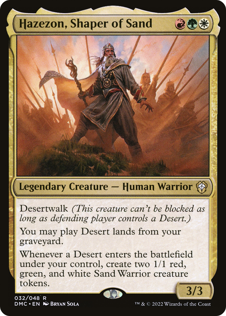 Hazezon, Shaper of Sand (DMC-032) - Dominaria United Commander Foil - Premium MTG Single from Wizards of the Coast - Just $0.08! Shop now at Game Crave Tournament Store