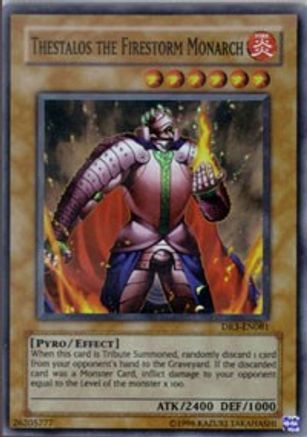 Thestalos the Firestorm Monarch (DR3-EN081) - Dark Revelation Volume 3 Unlimited - Premium Yugioh Single from Konami - Just $8.15! Shop now at Game Crave Tournament Store