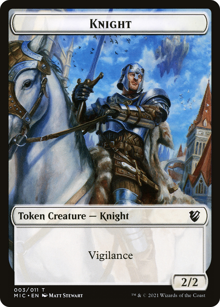 Knight (TMIC-003) - Midnight Hunt Commander Tokens - Premium MTG Single from Wizards of the Coast - Just $0! Shop now at Game Crave Tournament Store