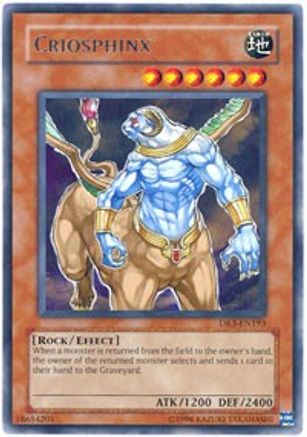 Criosphinx (DR3-EN193) - Dark Revelation Volume 3 Unlimited - Premium Yugioh Single from Konami - Just $0.56! Shop now at Game Crave Tournament Store