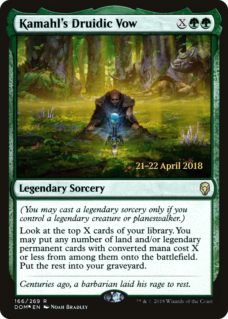 Kamahl's Druidic Vow (PDOM-166S) - Dominaria Promos Foil - Premium MTG Single from Wizards of the Coast - Just $4.02! Shop now at Game Crave Tournament Store