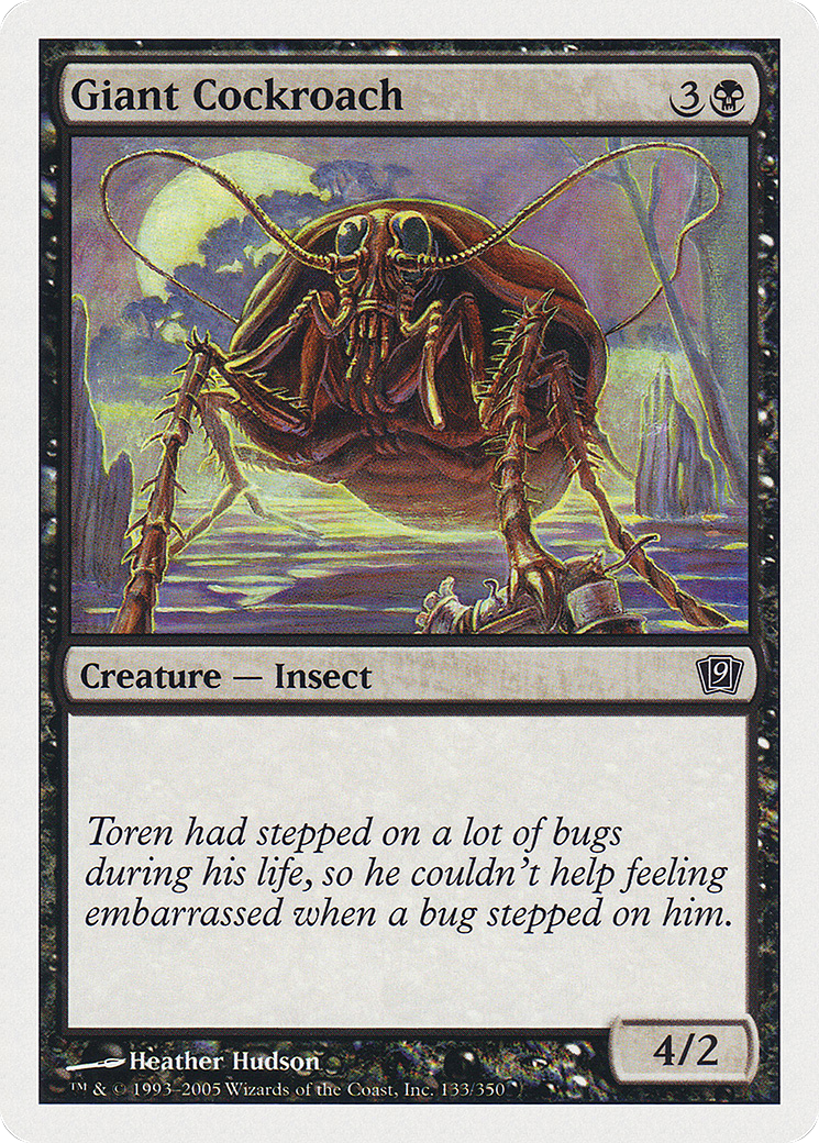 Giant Cockroach (9ED-133) - Ninth Edition - Premium MTG Single from Wizards of the Coast - Just $0.25! Shop now at Game Crave Tournament Store