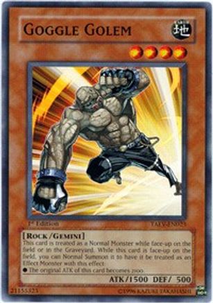 Goggle Golem (TAEV-EN023) - Tactical Evolution Unlimited - Premium Yugioh Single from Konami - Just $0.25! Shop now at Game Crave Tournament Store