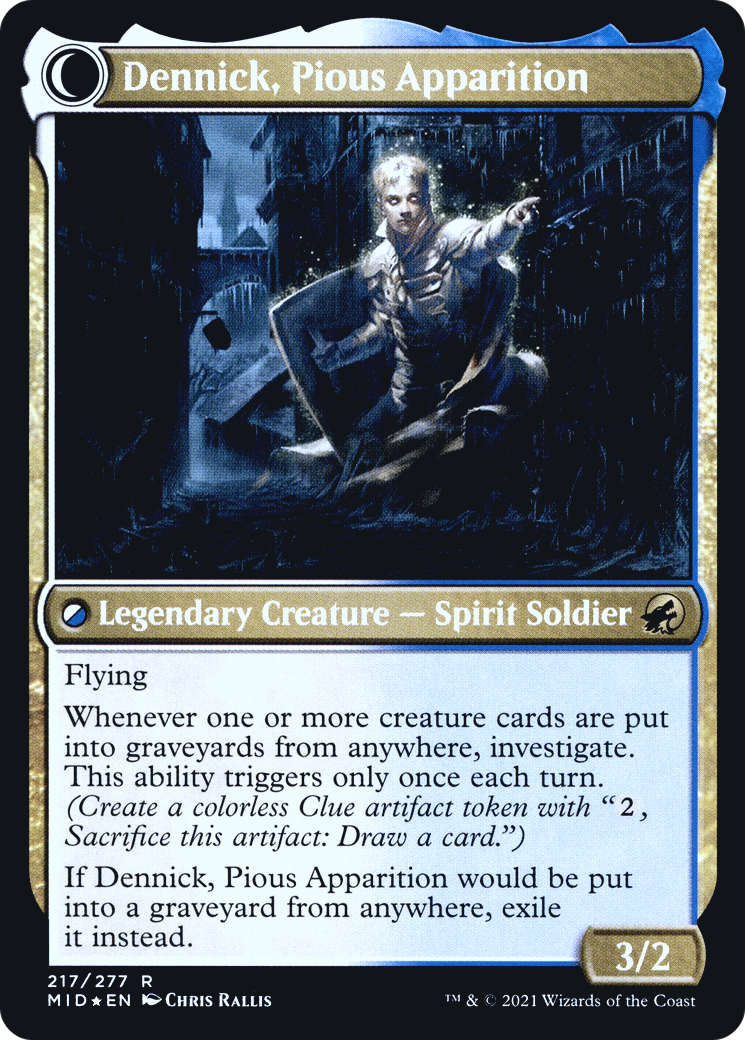 Dennick, Pious Apprentice // Dennick, Pious Apparition (PMID-217S) - Innistrad: Midnight Hunt Promos: (Double Faced Transform) Foil - Premium MTG Single from Wizards of the Coast - Just $0.13! Shop now at Game Crave Tournament Store