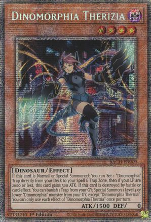 Dinomorphia Therizia (Starlight Rare) (BACH-EN009) - Battle of Chaos 1st Edition - Premium Yugioh Single from Konami - Just $25.70! Shop now at Game Crave Tournament Store