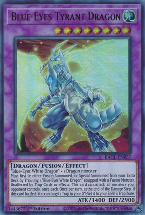 Blue-Eyes Tyrant Dragon (BACH-EN037) - Battle of Chaos 1st Edition - Premium Yugioh Single from Konami - Just $2.15! Shop now at Game Crave Tournament Store
