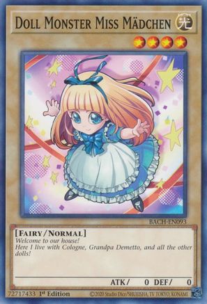 Doll Monster Miss Madchen (BACH-EN093) - Battle of Chaos 1st Edition - Premium Yugioh Single from Konami - Just $0.25! Shop now at Game Crave Tournament Store