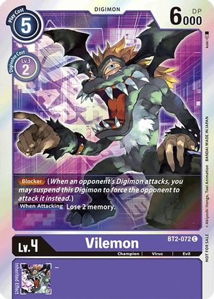 Vilemon (2021 Championship Finals Event Pack 1) (BT2-072) - Release Special Booster - Premium Digimon Single from Bandai - Just $0! Shop now at Game Crave Tournament Store