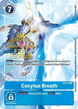 Cocytus Breath (2021 Championship Finals Tamer‘s Evolution Pack) (ST2-16) - Starter Deck 02: Cocytus Blue Foil - Premium Digimon Single from Bandai - Just $3.42! Shop now at Game Crave Tournament Store