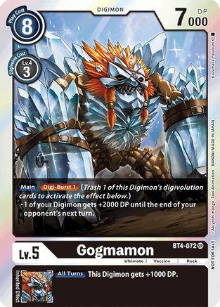 Gogmamon (Event Pack 2) (BT4-072) - Great Legend Foil - Premium Digimon Single from Bandai - Just $14.84! Shop now at Game Crave Tournament Store