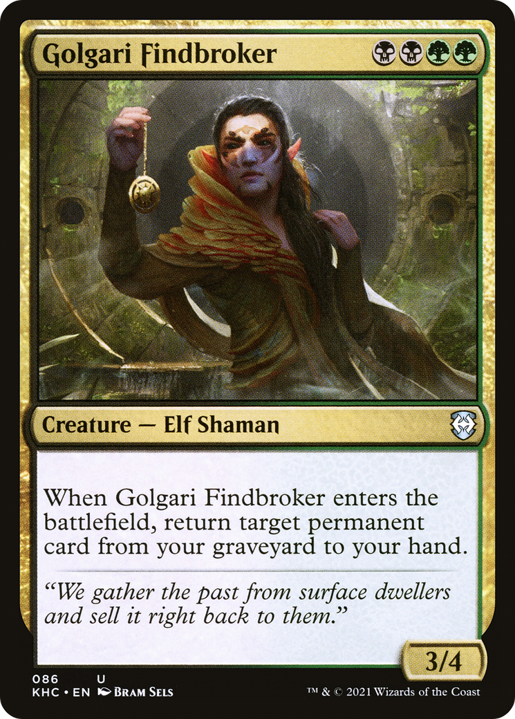 Golgari Findbroker (KHC-086) - Kaldheim Commander - Premium MTG Single from Wizards of the Coast - Just $0.25! Shop now at Game Crave Tournament Store