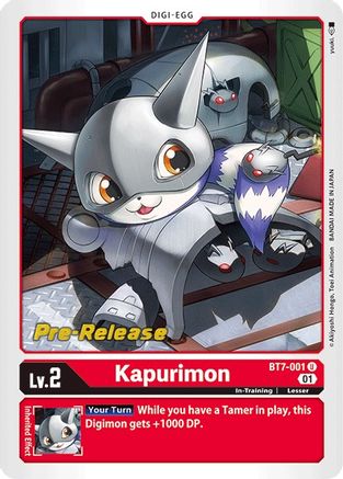 digimon pre release cards Game Crave Tournament Store - Kapurimon (BT7-001)