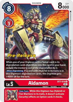 Aldamon (BT7-014) - Next Adventure Pre-Release Cards Foil - Premium Digimon Single from Bandai - Just $3.48! Shop now at Game Crave Tournament Store