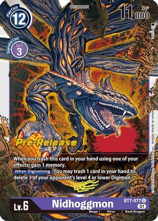 Nidhoggmon (BT7-077) - Next Adventure Pre-Release Cards Foil - Premium Digimon Single from Bandai - Just $9.43! Shop now at Game Crave Tournament Store