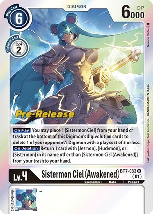 Sistermon Ciel (Awakened) (BT7-083) - Next Adventure Pre-Release Cards Foil - Premium Digimon Single from Bandai - Just $1.18! Shop now at Game Crave Tournament Store
