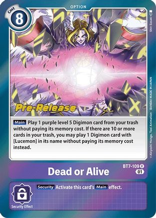 Dead or Alive (BT7-109) - Next Adventure Pre-Release Cards Foil - Premium Digimon Single from Bandai - Just $9.39! Shop now at Game Crave Tournament Store