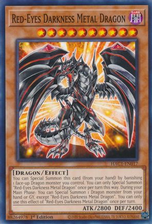 Red-Eyes Darkness Metal Dragon (HAC1-EN017) - Hidden Arsenal: Chapter 1 1st Edition - Premium Yugioh Single from Konami - Just $0.73! Shop now at Game Crave Tournament Store