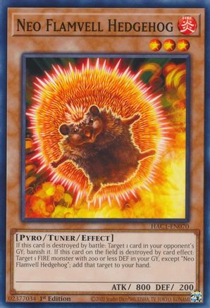 Neo Flamvell Hedgehog (HAC1-EN070) - Hidden Arsenal: Chapter 1 1st Edition - Premium Yugioh Single from Konami - Just $0.25! Shop now at Game Crave Tournament Store