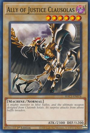 Ally of Justice Clausolas (HAC1-EN076) - Hidden Arsenal: Chapter 1 1st Edition - Premium Yugioh Single from Konami - Just $0.25! Shop now at Game Crave Tournament Store