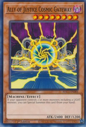 Ally of Justice Cosmic Gateway (HAC1-EN084) - Hidden Arsenal: Chapter 1 1st Edition - Premium Yugioh Single from Konami - Just $0.25! Shop now at Game Crave Tournament Store