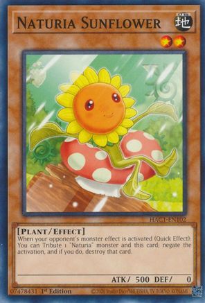 Naturia Sunflower (HAC1-EN102) - Hidden Arsenal: Chapter 1 1st Edition - Premium Yugioh Single from Konami - Just $0.32! Shop now at Game Crave Tournament Store