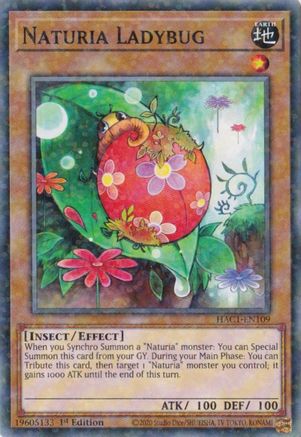 Naturia Ladybug (Duel Terminal) (HAC1-EN109) - Hidden Arsenal: Chapter 1 1st Edition - Premium Yugioh Single from Konami - Just $0.25! Shop now at Game Crave Tournament Store