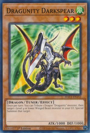 Dragunity Darkspear (HAC1-EN152) - Hidden Arsenal: Chapter 1 1st Edition - Premium Yugioh Single from Konami - Just $0.25! Shop now at Game Crave Tournament Store