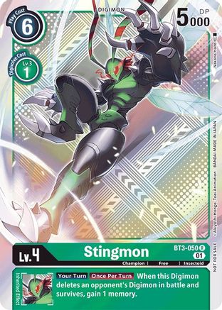 Stingmon - BT3-050 (Official Tournament Pack Vol.4) (BT3-050) - Release Special Booster Foil - Premium Digimon Single from Bandai - Just $0.49! Shop now at Game Crave Tournament Store