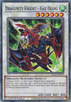 Dragunity Knight - Gae Dearg (Duel Terminal) (HAC1-EN163) - Hidden Arsenal: Chapter 1 1st Edition - Premium Yugioh Single from Konami - Just $0.37! Shop now at Game Crave Tournament Store