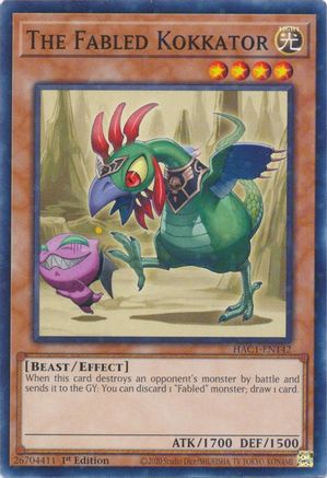 The Fabled Kokkator (Duel Terminal) (HAC1-EN142) - Hidden Arsenal: Chapter 1 1st Edition - Premium Yugioh Single from Konami - Just $0.24! Shop now at Game Crave Tournament Store