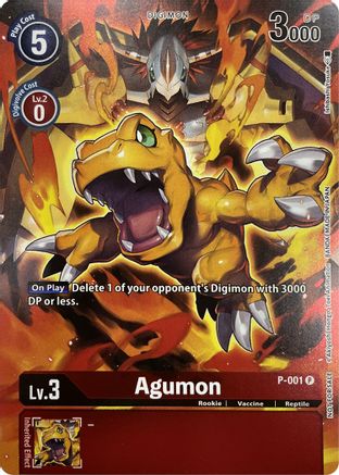 Agumon - P-001 (Tamer's Evolution Box 2) (P-001) - Digimon Promotion Cards Foil - Premium Digimon Single from Bandai - Just $1.75! Shop now at Game Crave Tournament Store
