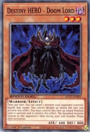 Destiny HERO - Doom Lord (SGX1-ENB02) - Speed Duel GX: Duel Academy Box 1st Edition - Premium Yugioh Single from Konami - Just $0.25! Shop now at Game Crave Tournament Store