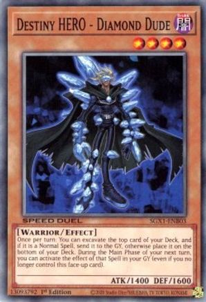 Destiny HERO - Diamond Dude (SGX1-ENB03) - Speed Duel GX: Duel Academy Box 1st Edition - Premium Yugioh Single from Konami - Just $0.08! Shop now at Game Crave Tournament Store