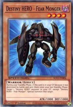 Destiny HERO - Fear Monger (SGX1-ENB06) - Speed Duel GX: Duel Academy Box 1st Edition - Premium Yugioh Single from Konami - Just $0.25! Shop now at Game Crave Tournament Store