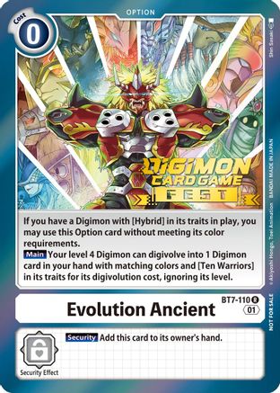 Evolution Ancient (Digimon Card Game Fest 2022) (BT7-110) - Next Adventure Foil - Premium Digimon Single from Bandai - Just $0.56! Shop now at Game Crave Tournament Store