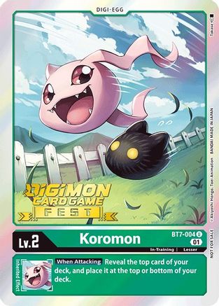 Koromon (Digimon Card Game Fest 2022) (BT7-004) - Next Adventure Foil - Premium Digimon Single from Bandai - Just $0.45! Shop now at Game Crave Tournament Store