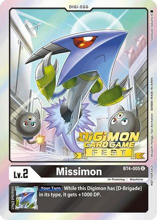 Missimon (Digimon Card Game Fest 2022) (BT4-005) - Great Legend Foil - Premium Digimon Single from Bandai - Just $0.25! Shop now at Game Crave Tournament Store