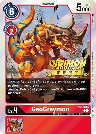 GeoGreymon (Digimon Card Game Fest 2022) (ST7-06) - Starter Deck 07: Gallantmon Foil - Premium Digimon Single from Bandai - Just $0.30! Shop now at Game Crave Tournament Store