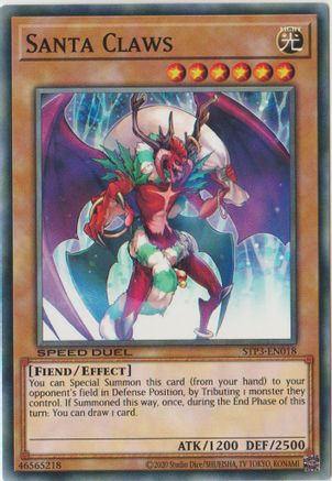 Santa Claws (STP3-EN018) - Speed Duel: Tournament Pack 3 Unlimited - Premium Yugioh Single from Konami - Just $2! Shop now at Game Crave Tournament Store