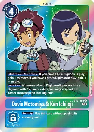 Davis Motomiya & Ken Ichijoji (BT8-088) - New Awakening Foil - Premium Digimon Single from Bandai - Just $0.51! Shop now at Game Crave Tournament Store