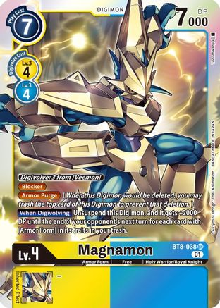 Magnamon (BT8-038) - New Awakening Foil - Premium Digimon Single from Bandai - Just $8.58! Shop now at Game Crave Tournament Store