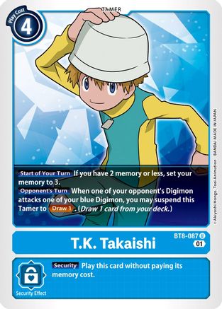 T.K. Takaishi (BT8-087) - New Awakening - Premium Digimon Single from Bandai - Just $0.08! Shop now at Game Crave Tournament Store